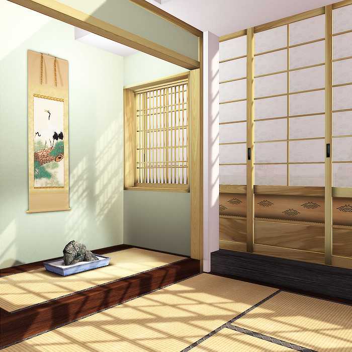 Japanische Innenarchitektur Erstellungskonstruktion Für Wohngebäude