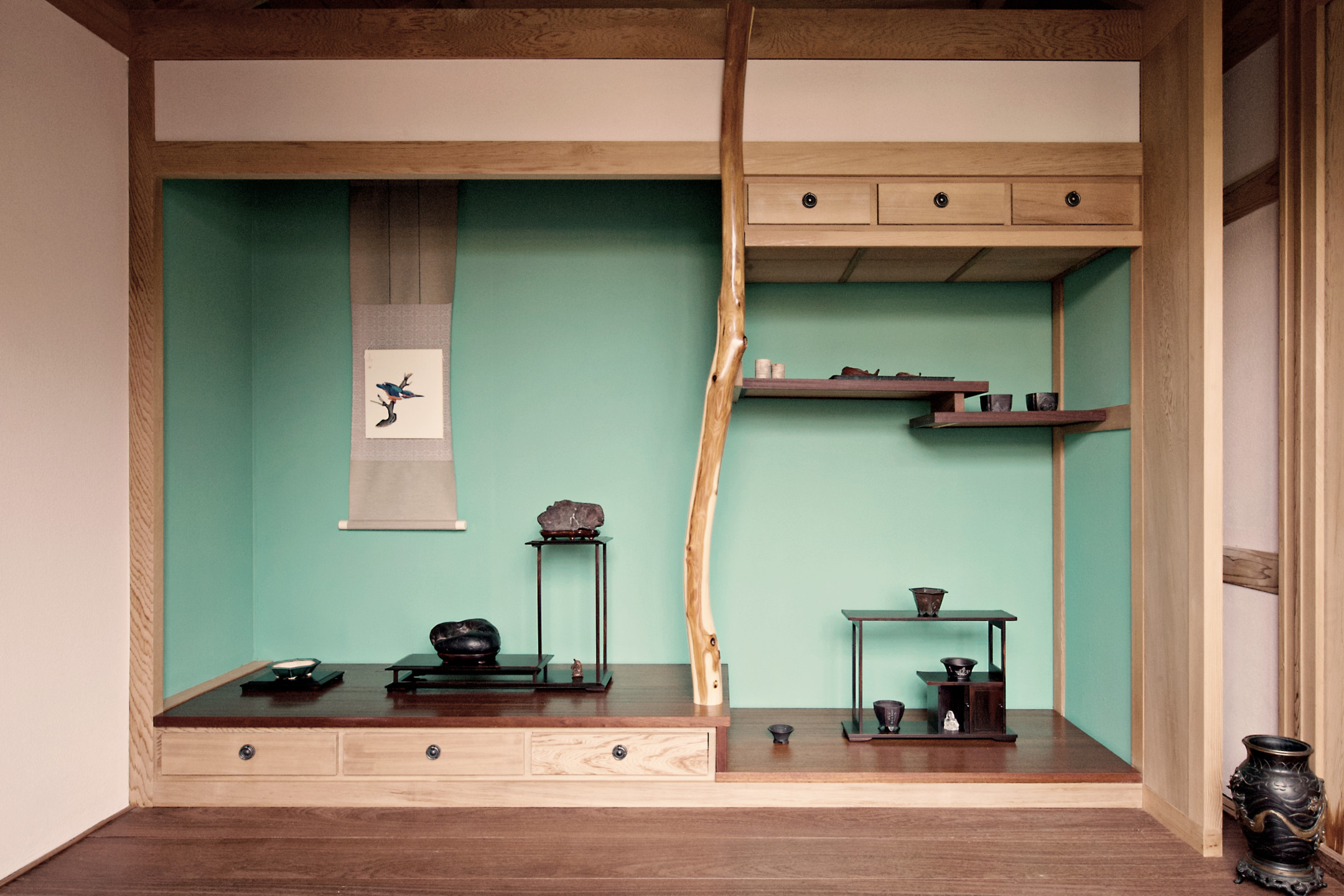 Japanese Prefab Chashitsu Tea House Interior Tokonoma
