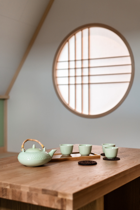 Japanese interior tea room chashitsu ceremony
