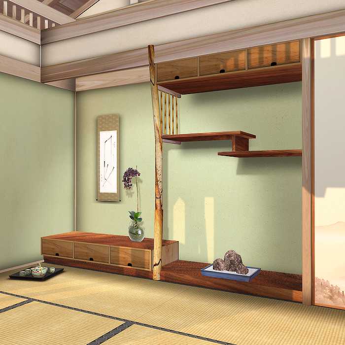3D-Entwurf-Überprüfung für die Gestaltung und Umsetzung von japanischer Innenarchitektur